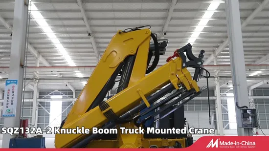 Guindaste montado em caminhão com lança articulada telescópica hidráulica de 6 toneladas