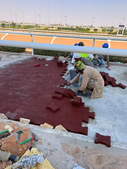 Piso antidesgaste do Gym do cavalo laminado telha Crossfit Mat Rubber Paver Outdoor